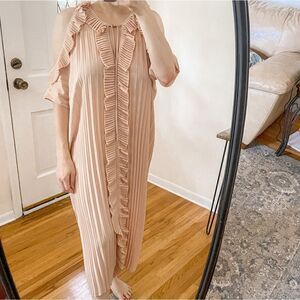 Delfi Collective Monica Pleated Cold Shoulder Midi Dress